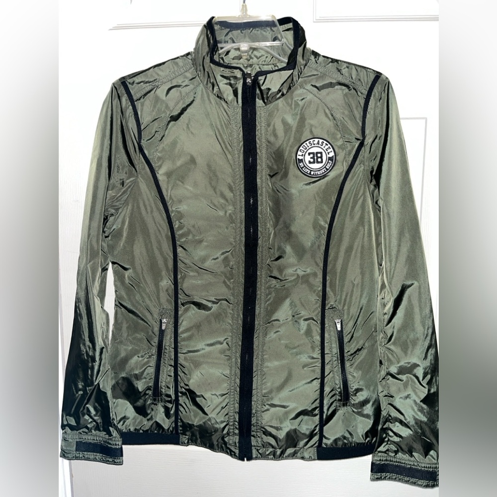 Louis Castel Paris Womens medium lightweight Windbreaker Golf Jacket Olive Green